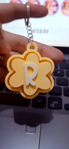 Clicker keychain Flower with initial