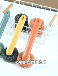 OHHDEER Long Handle Dish Scrubber Kitchen Bathroom Cleaning Dish Brush Replaceable Scrubber Cleaning Brush 长柄清洁刷