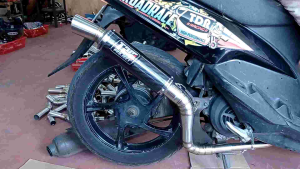 Knalpot TZM Project Karbon Leher Kobra Ngacung Jengat Inlet 38/50 Vario Beat Mio Nmax Aerox PCX