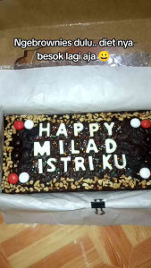 Kue Ulang Tahun Brownies Panggang 20x10 cm Free Tulisan