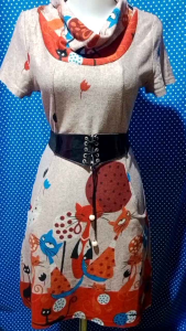 DRESS LENGAN PENDEK RAJUT BROWN (ANIRA) 175