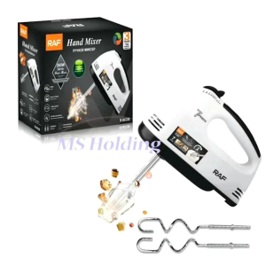 Hand Mixer Power:270W 220-240V 50/60hz on/off switch hand mixer with 4 attachments 7 speed salector eject button kneading hook and beater chromium plated