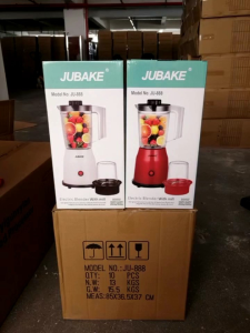 Hand Blender model No:Ju-888 electric Blender with Mill 300w 220-240v 50Hz/60Jz 1500ml 4 speeds & pulse switch plastic jar 1.5 liter capacity long-life stainless steel dutting blades.