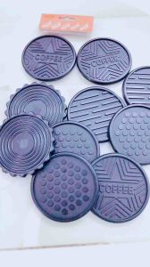 Combo 10 miếng lót ly nhựa dẻo màu đen 9cm - Lót ly nhựa dẻo màu đen FACO sử dụng tiện lợi cho hàng quán