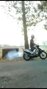 KNALPOT RACING FIZR PERUT HITAM TAMENG AHM FULL STRIP