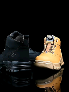 Sepatu Safety Boots DINGGU 827 Tali Putar proyek outdoor ringan anti slip anti paku