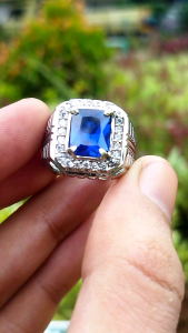 Cincin Batu Permata King Sapphire Kotak Size Kantoran