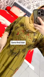 Gamis Hindi Lidah lemon bordir terbaru bestseller