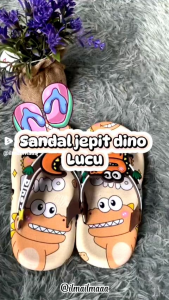 Sandal Dino Anak Laki-laki Lucu Bahan Empuk Anti Licin Non Slip Baru Murah Viral Terbaru
