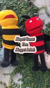 Boneka Muppet Karakter Hewan Semut Merah / Boneka Tangan Lebah Kumbang Boneka Dongeng Mulut Bisa Buka Tutup