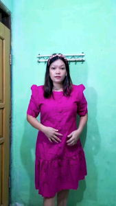 Dress katun bolong lapis puring