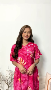DASTER MAURA MOTIF Abstrak DRESS DASTER PENDEK STANDART BATIK RAYON ADEM