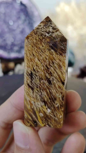 Natural Brazil Collection Sagenite Agate with Acicular Rutile Crystal Point SGP13 #agate