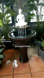 S1 Buddha Brown Teeth Feng Shui Water Fountain Pond Kolam Air Sandstone Garden Water Feature Balinese 风水流水喷泉瀑布池 Fish