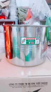 Nồi hầm inox 430 dáng cao TITHAFAC size từ 26cm đến 32cm dùng để luộc gà nấu cháo hầm xương sử dụng được mọi loại bếp