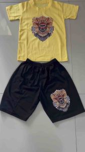 setelan celana pendek dengan kaos atasan oblong anak usia 1-10tahun sablon barong bahan katun combed