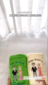 Handuk Couple Seserahan Hampers Ready Bordir Pasangan Gift Set Box Kado Pernikahan Wedding Gift + Box + Kartu ucapan Buket Bouquet Bunga- SOULMATE A
