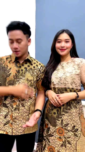 Baju Couple Batik Pria Lengan Pendek Baju Pasangan Dress Brokat Pesta Cantik