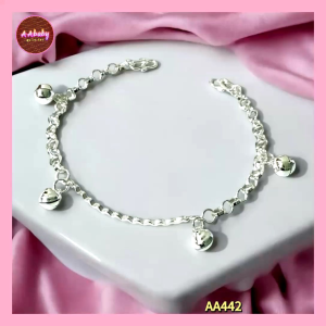 🌈AAbaby Galleries AA442 Original Baby 925 Silver Anklet Bracelet Eye Drum Smile 微笑 Rantai Kaki/Tangan/Gelang Bayi