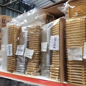 ถาดสี่เหลี่ยมใหญ่ 100 กรัมฐานทองพร้อมฝาบรรจุ 50 set ใส่ขนมไหว้ต่างๆ