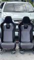 เบาะแต่งรถยนต์ เรคาโร่ RECARO CS ผ้าตาข่ายเทา ขอบหนัง. 