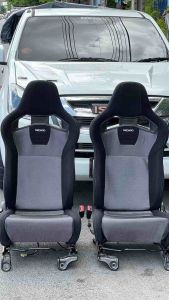 รถยนต์ เรคาโร่ RECARO CS ผ้าตาข่ายเทา - เบาะดิจิทัล เบาะแต่ง รถยนต์เรคาโร่ ระบบผ้าตา ขอบหนัง