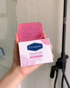 สบู่ก้อนชมพู Cerapure ผิวสะอาดมีออร่า หอม ระงับกลิ่น แถมถุงตีฟอง: สำหรับการลดน้ำหนักและยืดหยุ่นผิว