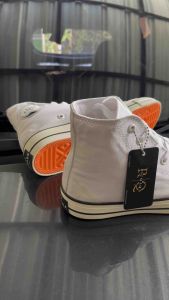 RICMAQA T-070 Sepatu Sneakers Convers Canvas Pria White HIgh Snekers Clasic Putih Polos