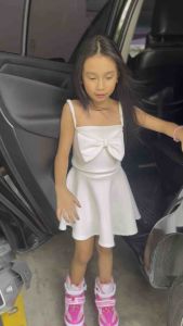 Big ribbon terno skirt for girls