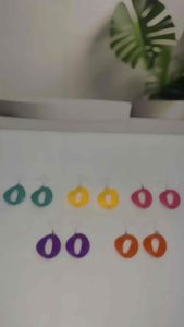 Cirqula Chain Pop Colorful Hook Earrings Anting Hook Warna Chic Textured Statement Bold