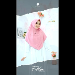 Bergo Hijab Instan Wanita Aksen Double Layer FIDELYA HIJAB Original by Daffi Hijab