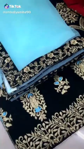 [PRE-ORDER] Semistitched Embroidery Velvet Lengha ( Delivery 15 days )