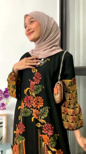 GAMIS BATIK CAP JUMBO MULTICOLOUR LD 120CM RAYON TEBAL LONGDRESS REMPLE BATIK PREMIUM