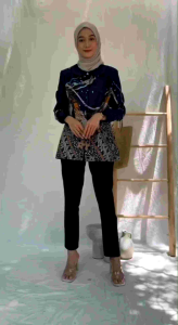 Atasan Batik Wanita Blus Batik Catra Model Peplum Payung Terbaru