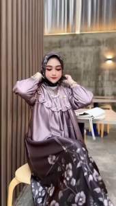Gamis Silky Lebaran Terbaru 2024 Premium Wanita Dewasa Busui Dres Kondangan Elegan Simpel Baju Muslim Cod