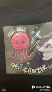 Baju anak perempuan VIRAL motif text pantun UBUR UBUR IKAN LELE usia 2-12tahun gambar DTF jernih dan awet