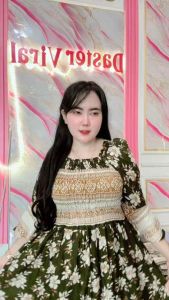 Gamis smoke depan belakang lengan terompet viral 2025