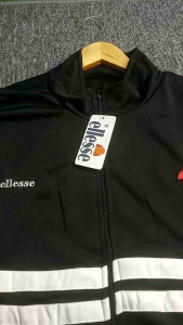 Jaket Tracktop Remini Ellese Black List Putih M L XL