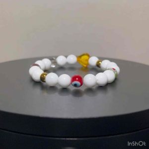 CW Manila - JESTER Stretch Bracelet - 8mm Natural Sea Shell with Murano Beads (Random Color) Fashion Jewelry