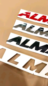 Emblem Hood Kap Mesin Mobil Almaz Hitam Chrome Merah