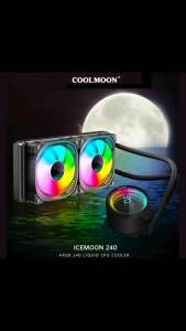 ชุดน้ำปิด2ตอน COOLMOON ICEMOON 240 ARGB ชุดน้ำปิด CPU AIO LIQUID(5V ARGB)ปั้มน้ำแบบแสดงผลดิจิตอลAIO