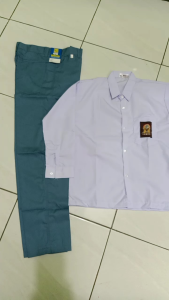 Stelan Seragam SMA Putih Abu Abu Lengan Panjang Laki Laki-Seragam Sekolah SMA