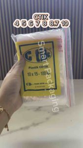 [ISI 100 PCS] CTIK Kantong Plastik Klip Ziplock / 4x6 5x8 6x10 7x10 8x12 8.7x13 10x15 / Bening C-TIK Zipper Clip Cetik Tebal 03 / Plastik Sekali Pakai
