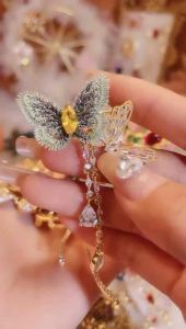 (Bebas beli 2 dapat bonus) B17 COD Bross kupu juntai titanium wanita Korea