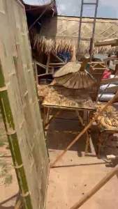 แคร่ไม้ไผ่หรือเตียงนอน ขนาดใหญ่ ความกว้าง 1 เมตร ความยาว1. 80 เมตรสูง 45 เซนต์