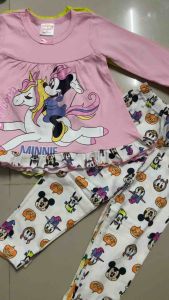(9-23kg) Bộ dài tay bé gái - thun borip dáng babydoll chất vải borip sọc đẹp co giãn mềm hình in sắc nét (941)