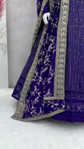 [PRE-ORDER] Semistitched Faux Georgette Lengha ( Delivery 15 Days )