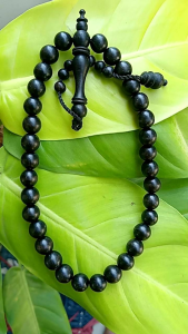 Tasbih galih kelor hitam 10mm 33 butir