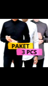 kemeja peket 3 kemja polos pria lengan panjang
