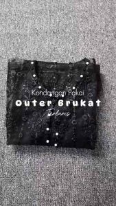 Outer Organza Kondangan Crop Mix Tile Brokat Mutiara/Atasan Organza Croptop Brokat